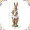 Glitzhome® 15.5" Easter Resin Bunny Girl with Flowers Table Decor